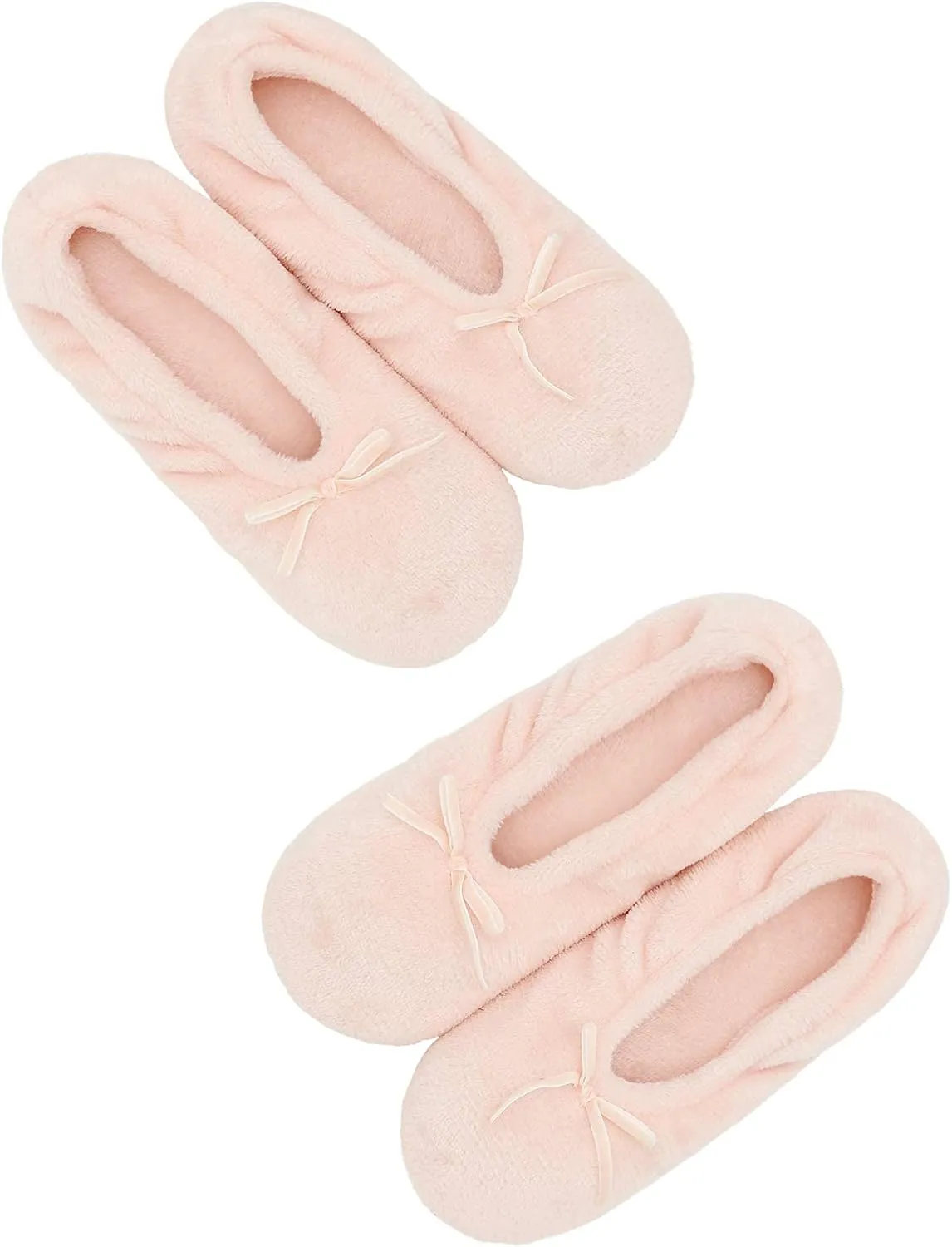DICUIRD Women's Ballerina Slippers Lightweight House Slippers with Stretchable Heel Design