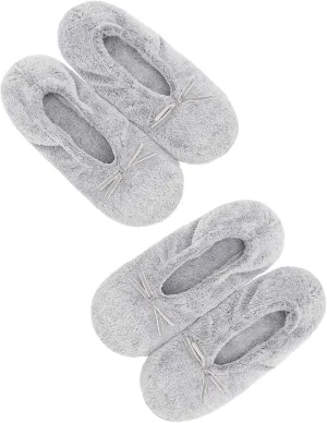 DICUIRD Women's Ballerina Slippers Lightweight House Slippers with Stretchable Heel Design