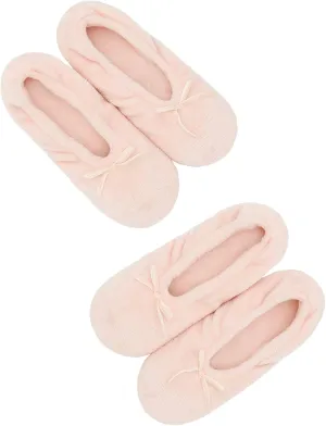 DICUIRD Women's Ballerina Slippers Lightweight House Slippers with Stretchable Heel Design