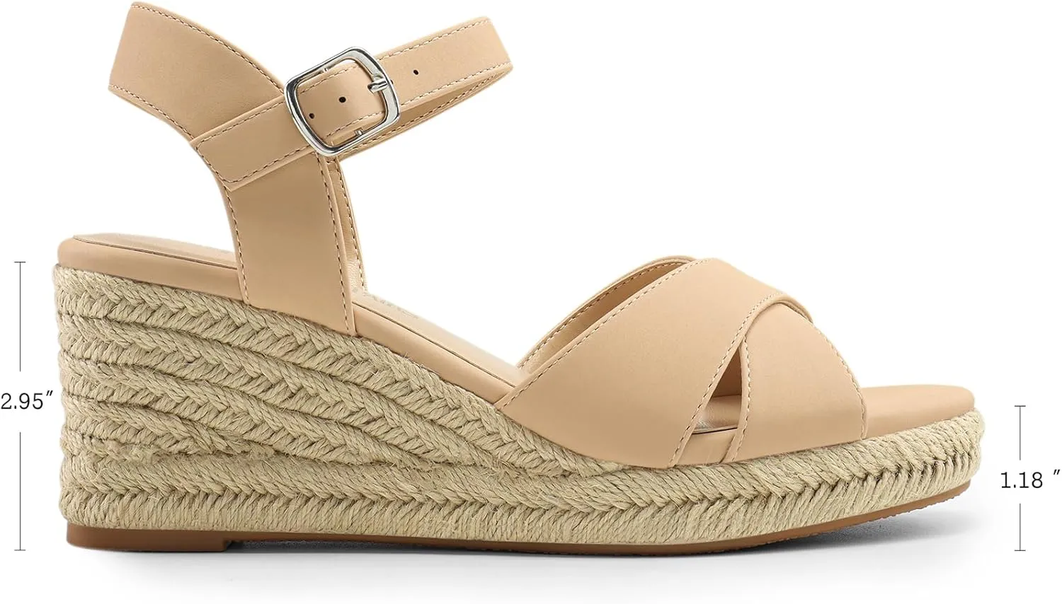 DREAM PAIRS Espadrille Dressy Wedge Sandals, Women's Platform Sandals Casual Summer, Comfortable High Heeled Wedges with Adjustable Buckle