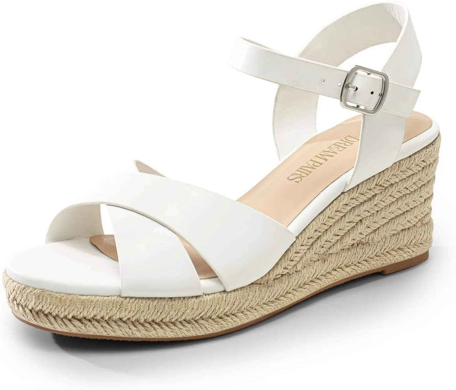 DREAM PAIRS Espadrille Dressy Wedge Sandals, Women's Platform Sandals Casual Summer, Comfortable High Heeled Wedges with Adjustable Buckle