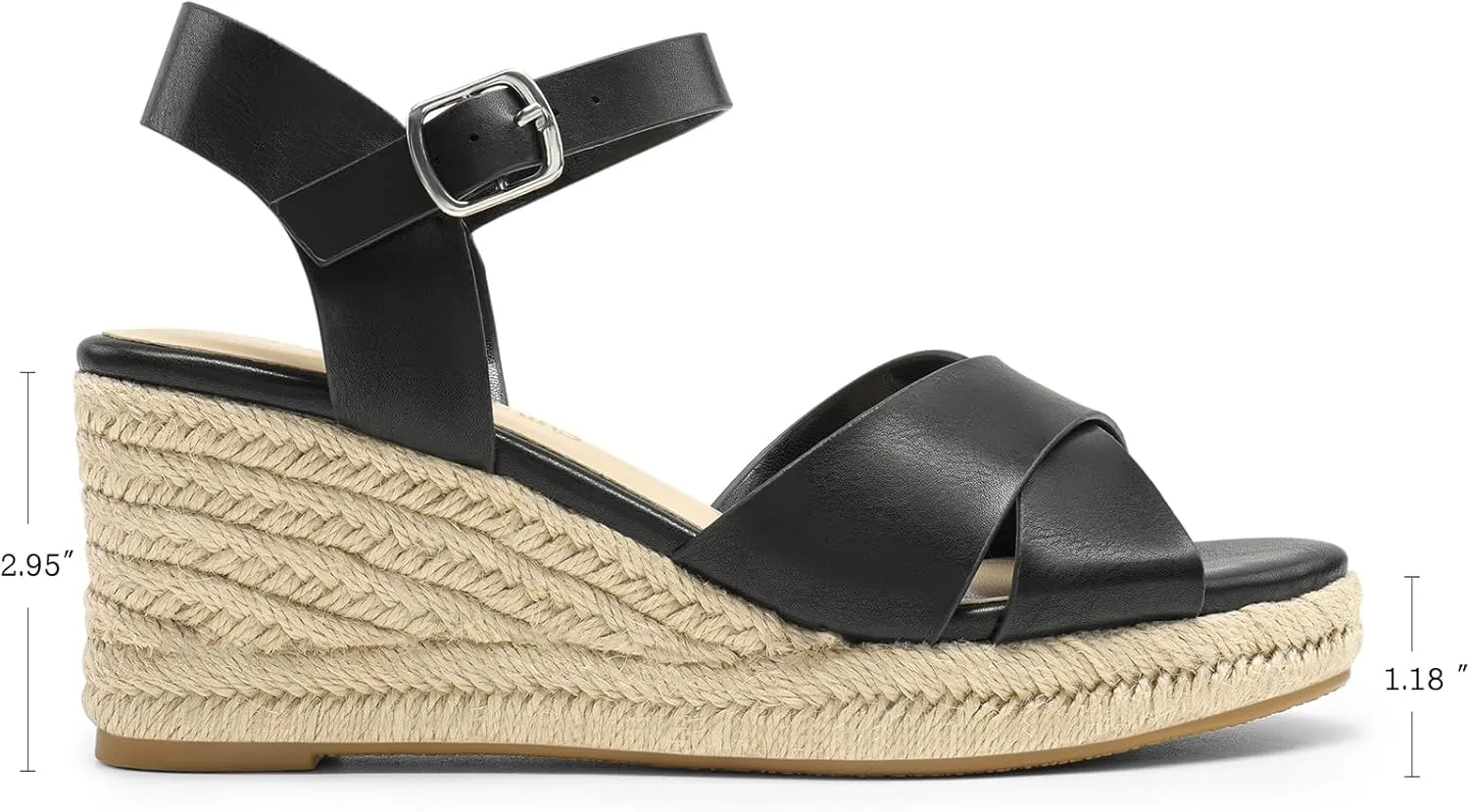 DREAM PAIRS Espadrille Dressy Wedge Sandals, Women's Platform Sandals Casual Summer, Comfortable High Heeled Wedges with Adjustable Buckle