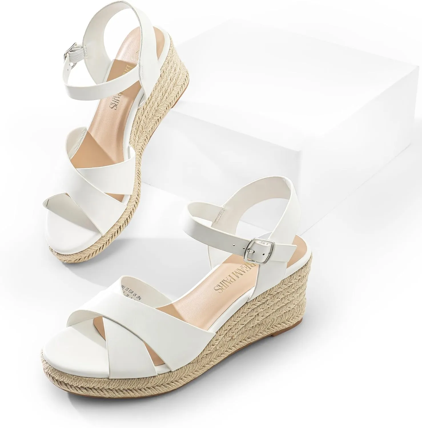 DREAM PAIRS Espadrille Dressy Wedge Sandals, Women's Platform Sandals Casual Summer, Comfortable High Heeled Wedges with Adjustable Buckle