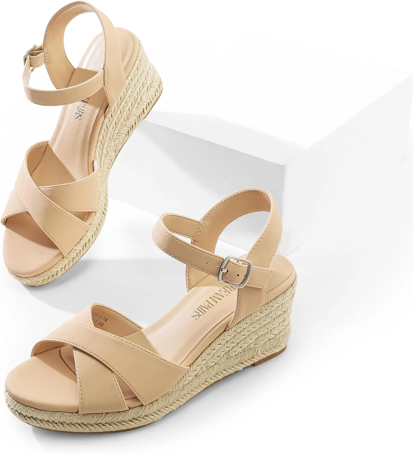 DREAM PAIRS Espadrille Dressy Wedge Sandals, Women's Platform Sandals Casual Summer, Comfortable High Heeled Wedges with Adjustable Buckle