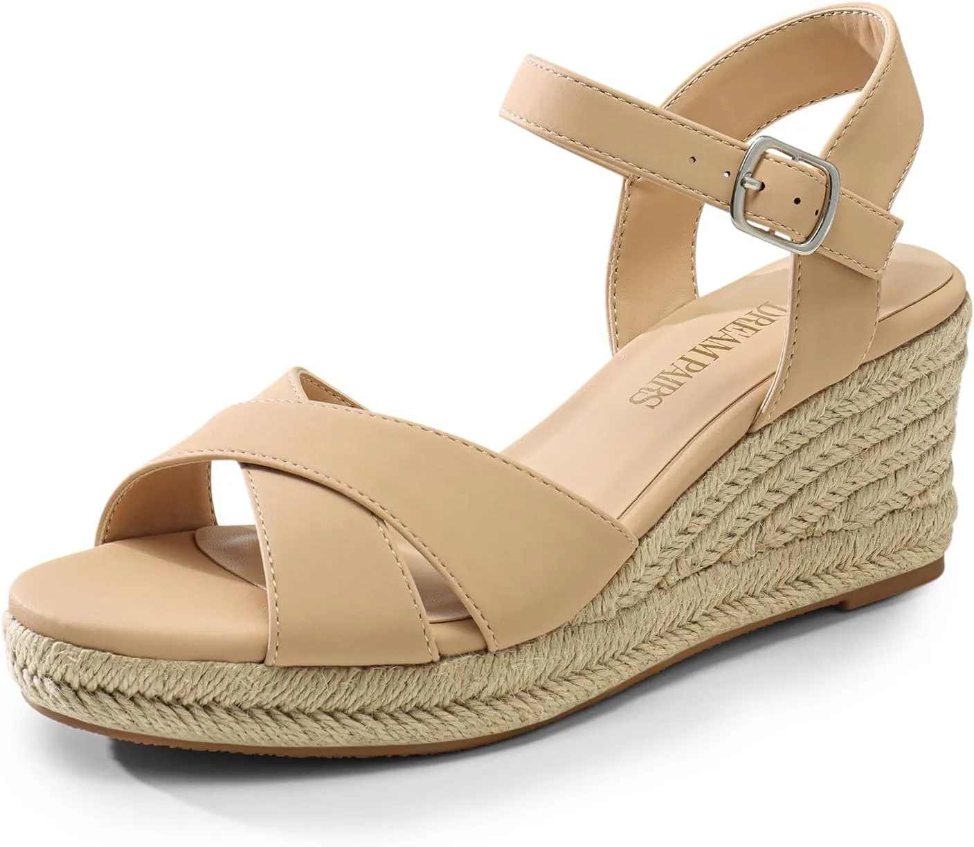 DREAM PAIRS Espadrille Dressy Wedge Sandals, Women's Platform Sandals Casual Summer, Comfortable High Heeled Wedges with Adjustable Buckle