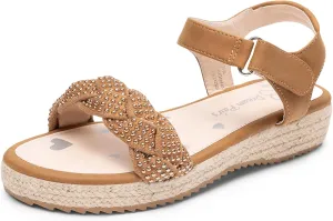 DREAM PAIRS Girls Espadrille Flatform Platform Wedge Open Toe Summer Sandals for Little Kid, Big Kid, Casual, Vacation or Formal Use