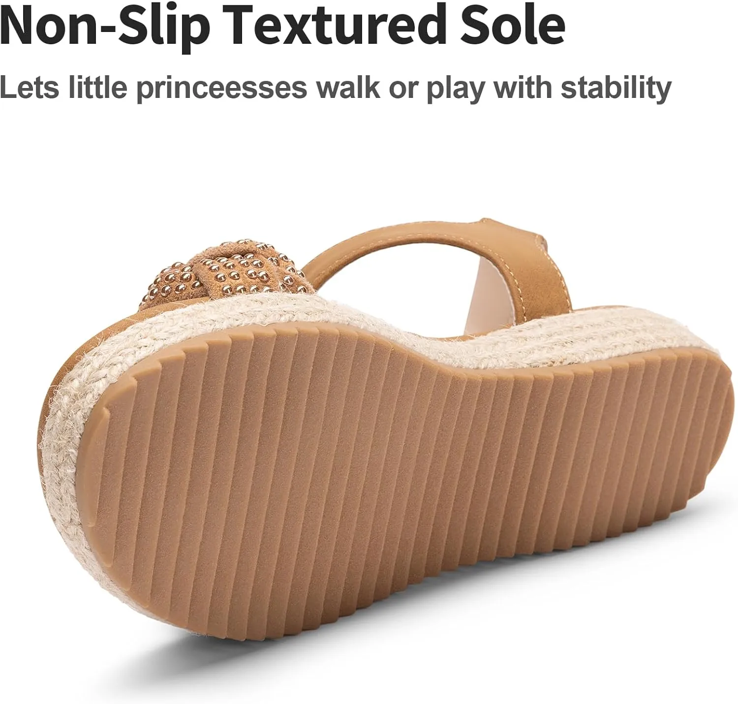 DREAM PAIRS Girls Espadrille Flatform Platform Wedge Open Toe Summer Sandals for Little Kid, Big Kid, Casual, Vacation or Formal Use