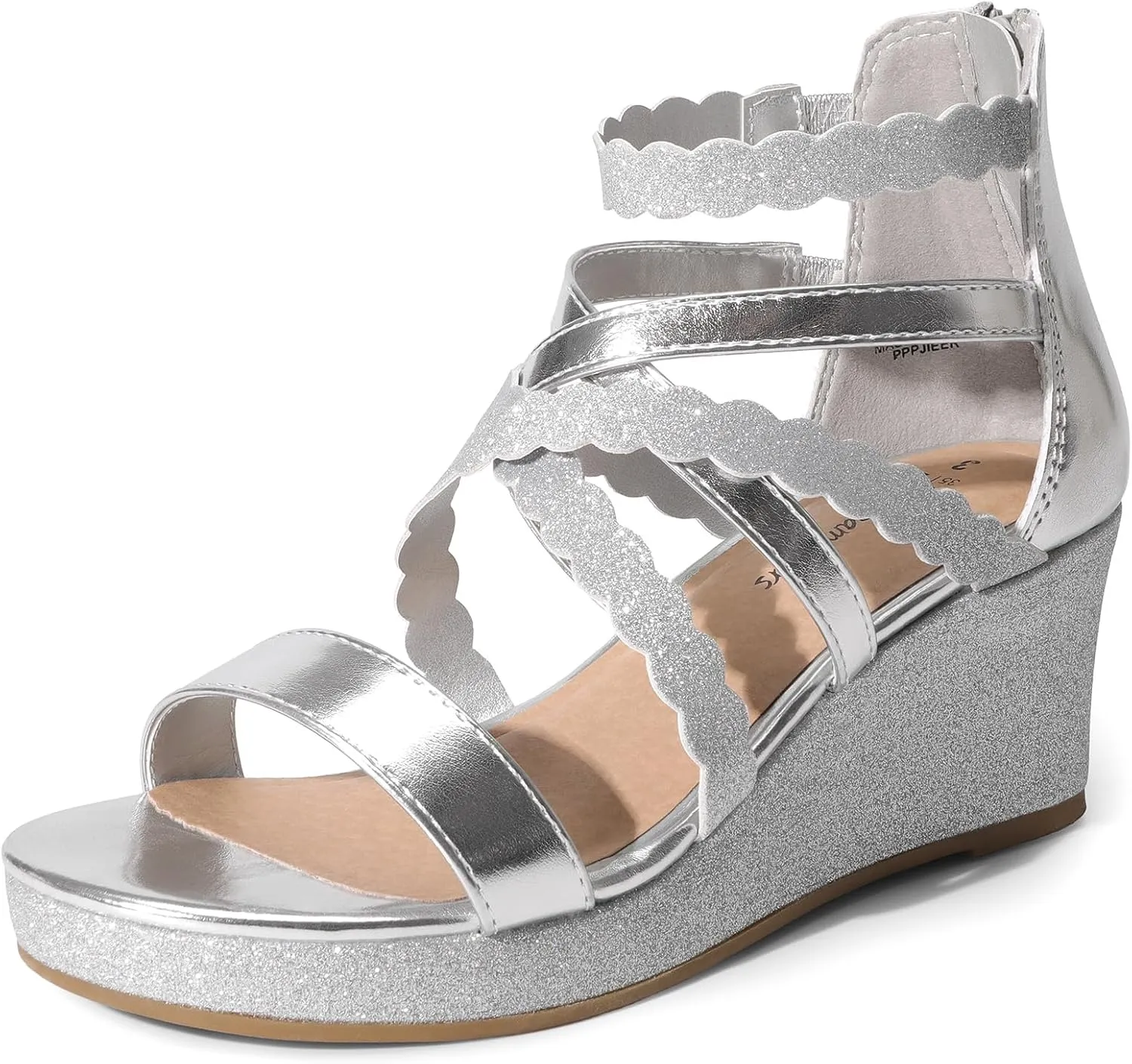 DREAM PAIRS Girls Wedge Sandals Flatform Open Toe Platform Sandals Espadrille Flower Wedding Party for Little Kid/Big Kid