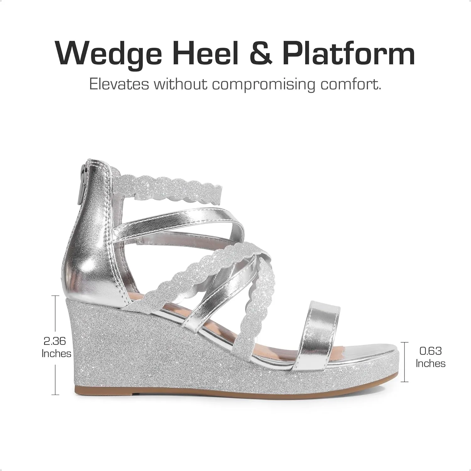 DREAM PAIRS Girls Wedge Sandals Flatform Open Toe Platform Sandals Espadrille Flower Wedding Party for Little Kid/Big Kid