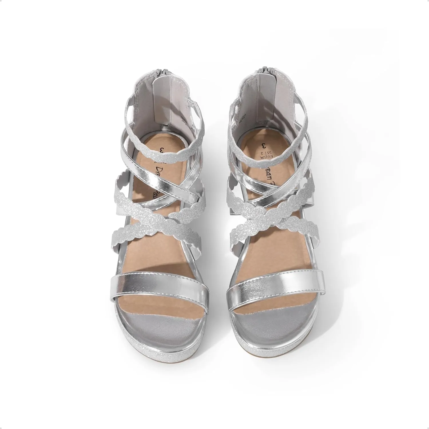 DREAM PAIRS Girls Wedge Sandals Flatform Open Toe Platform Sandals Espadrille Flower Wedding Party for Little Kid/Big Kid