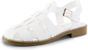DREAM PAIRS Womens Fisherman Gladiator Braided Flat Sandal Cute Woven Strappy Closed Toe Shoes for Summer