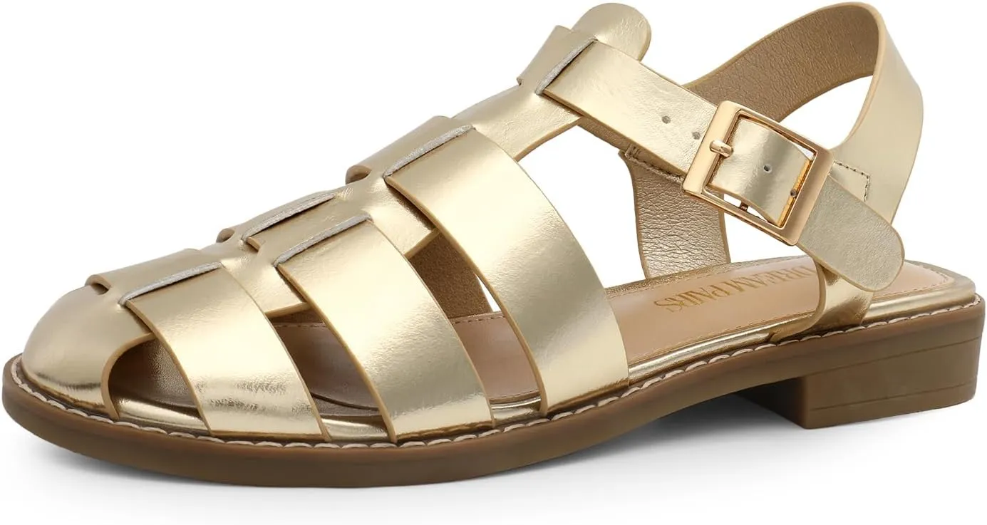 DREAM PAIRS Womens Fisherman Gladiator Braided Flat Sandal Cute Woven Strappy Closed Toe Shoes for Summer