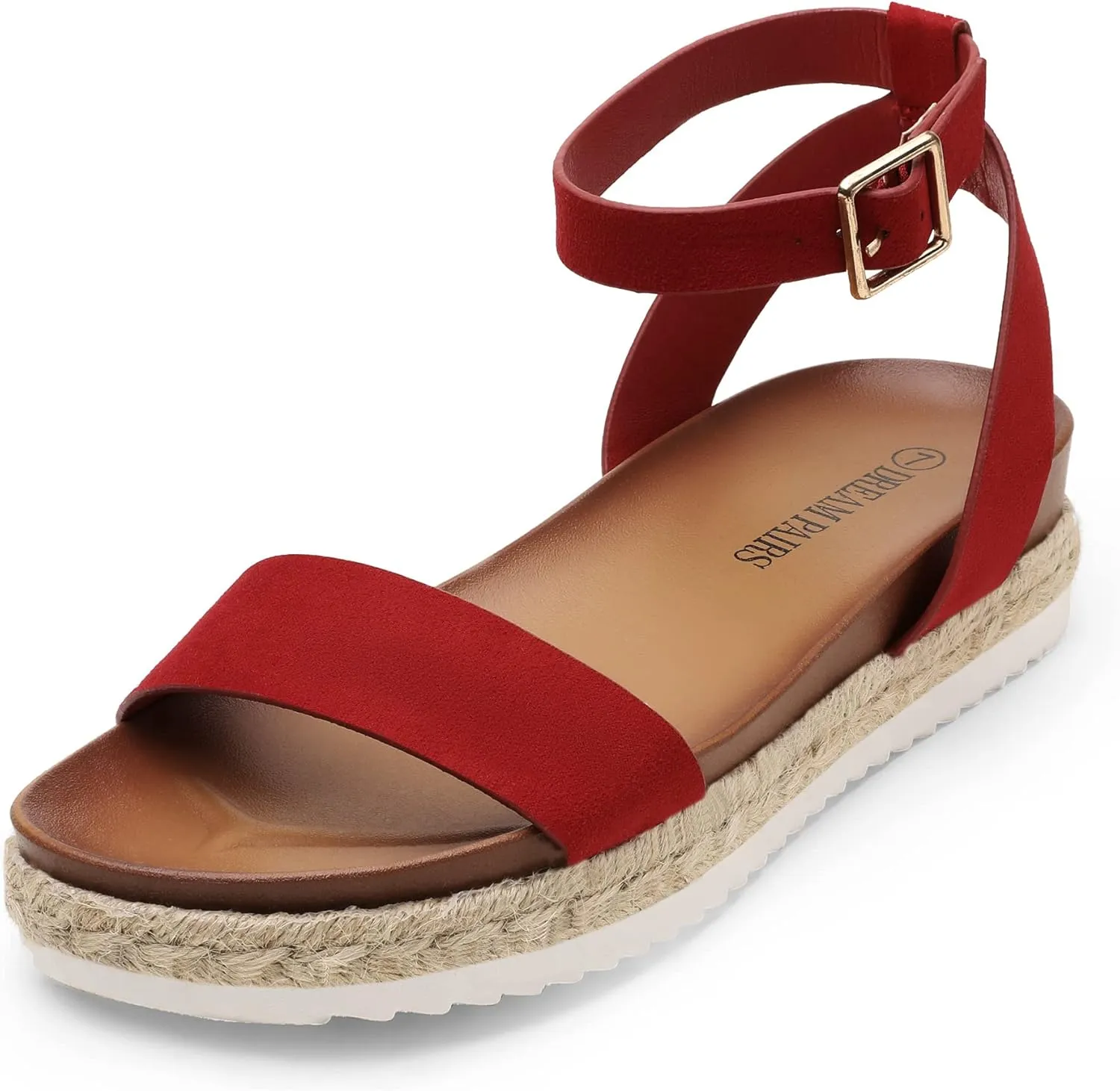 DREAM PAIRS Women's Open Toe Platform Espadrille Wedge Sandals Comfortable One Band Dressy Casual Sandals for Women
