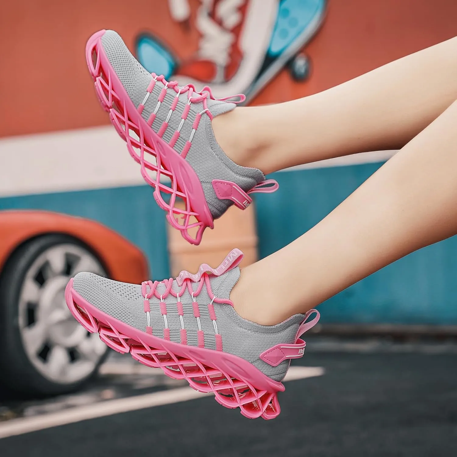 DUDHUH Women's Fashion Sneakers Womens Shoes Slip On Work Casual Comfortable Gym Walking Shoes for Women