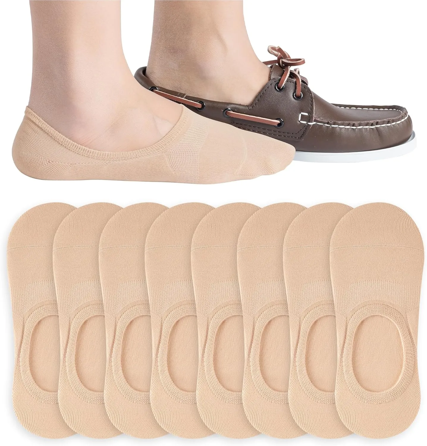 Eedor No Show Socks Men - Non Slip, Invisible & Low Cut Ankle - Casual & Formal Socks for Men - Soft & Stretchable Cotton