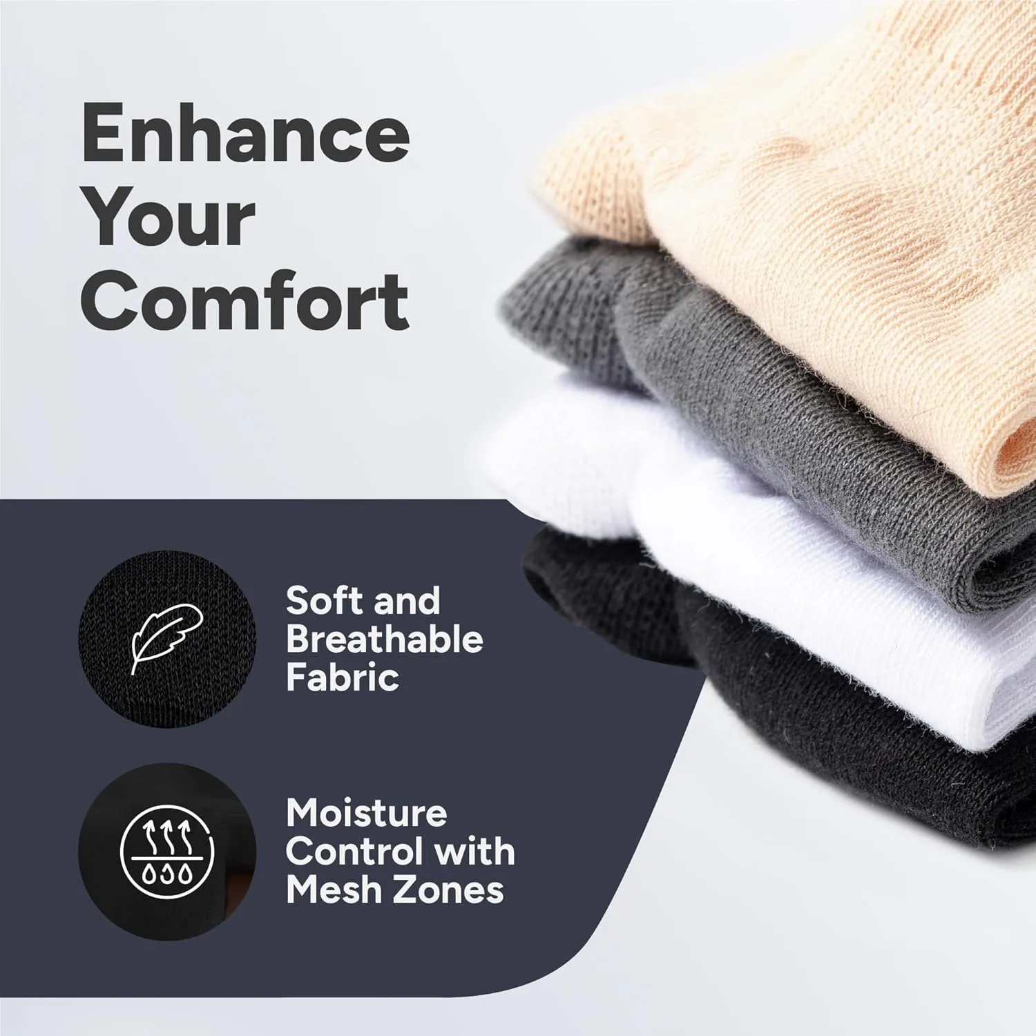 Eedor No Show Socks Men - Non Slip, Invisible & Low Cut Ankle - Casual & Formal Socks for Men - Soft & Stretchable Cotton