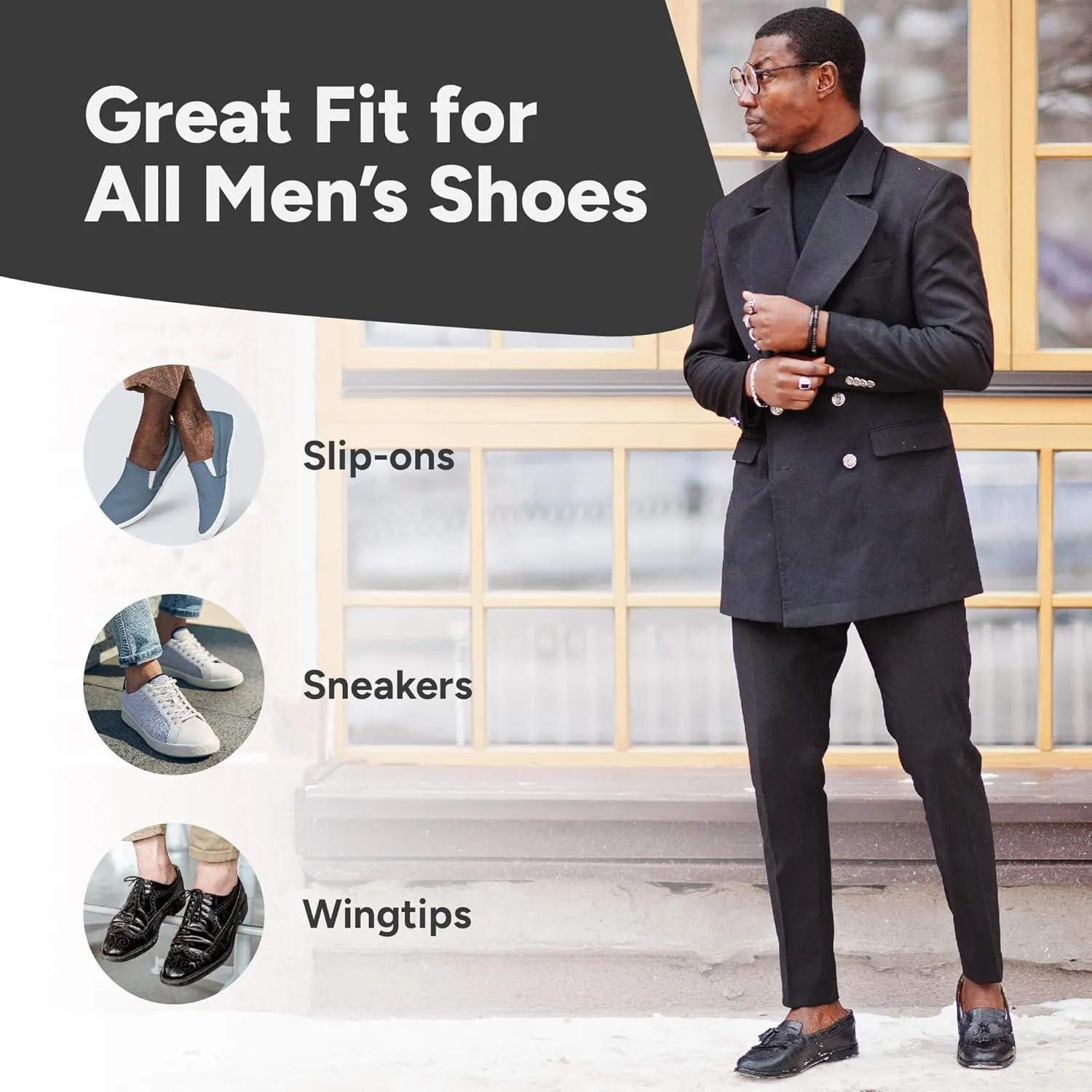 Eedor No Show Socks Men - Non Slip, Invisible & Low Cut Ankle - Casual & Formal Socks for Men - Soft & Stretchable Cotton