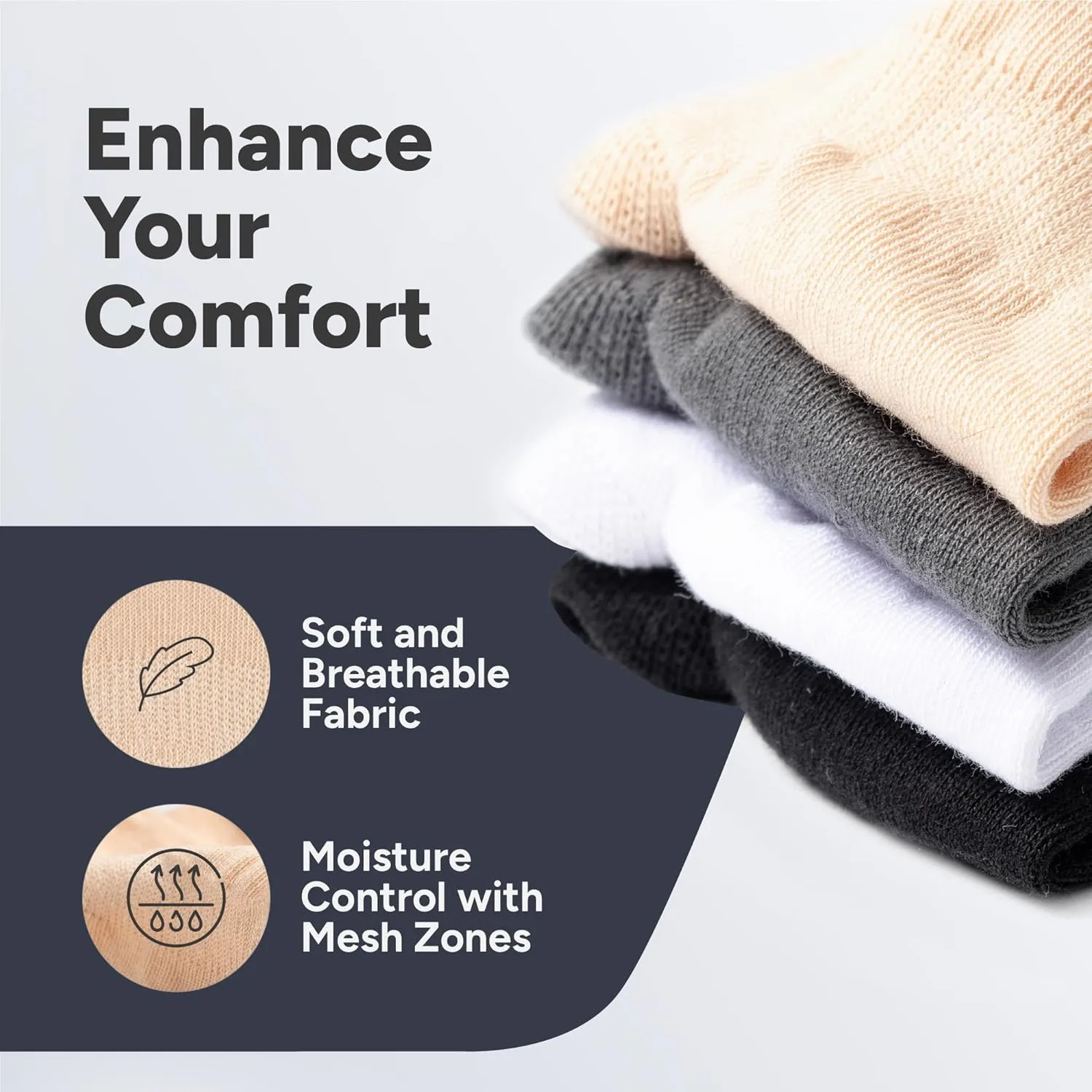 Eedor No Show Socks Men - Non Slip, Invisible & Low Cut Ankle - Casual & Formal Socks for Men - Soft & Stretchable Cotton