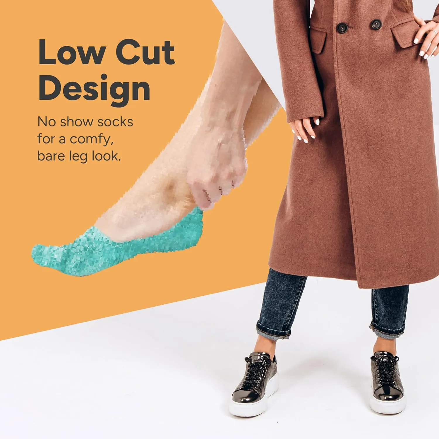 Eedor No Show Socks Womens Invisible Liner, Non Slip & Low Cut, Casual & Formal Wear, Soft & Stretchable