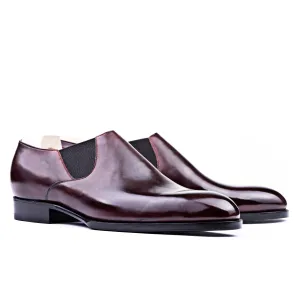 Elastic sided plain loafer