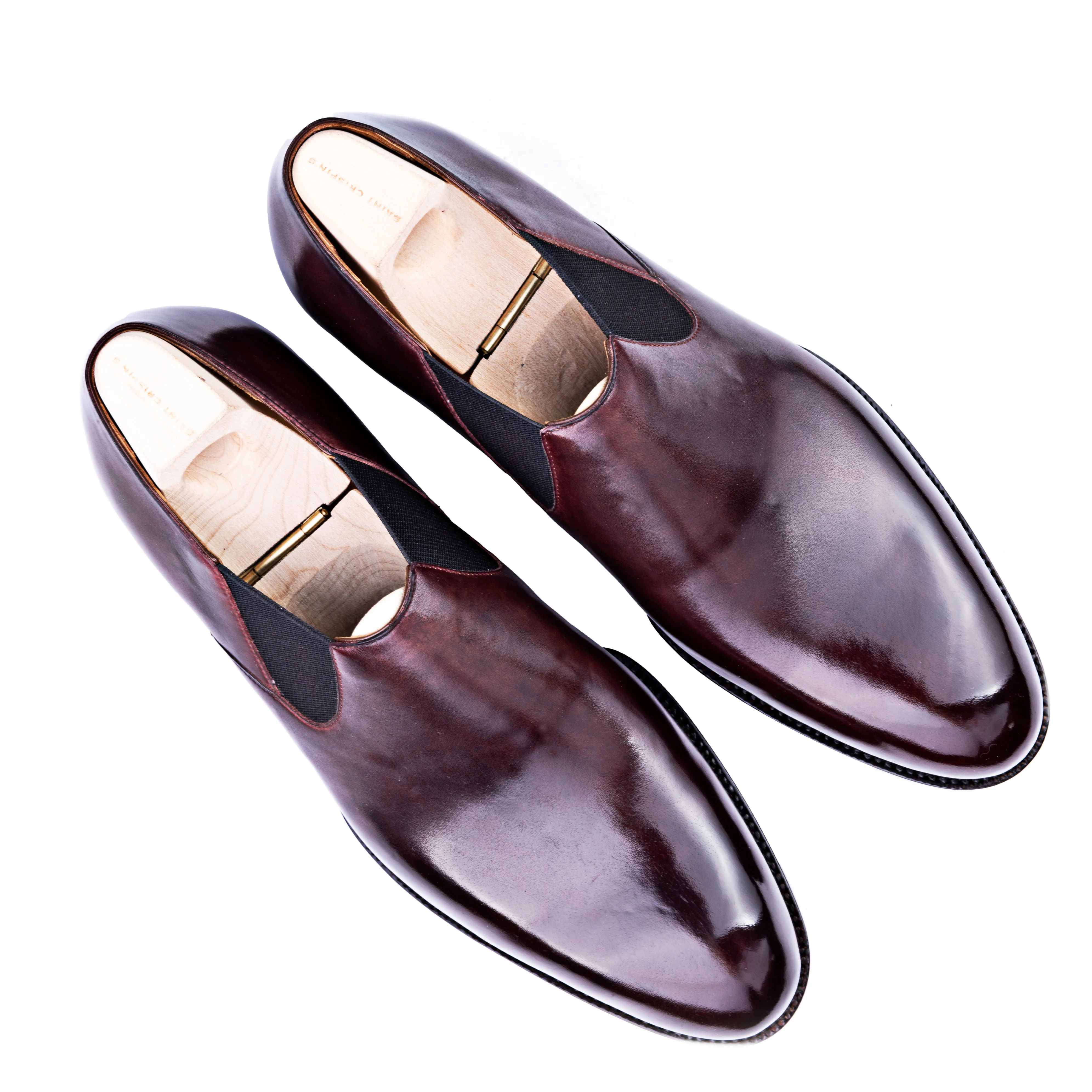 Elastic sided plain loafer