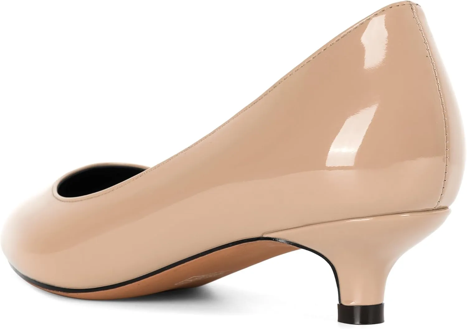 Eldof Women's Low Heel Pumps Pointed Toe Kitten Heels Slip on Comfort Pumps 1.4 Inches for Dress Party Office