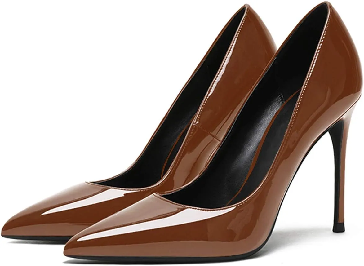 Eldof Womens Pointed Toe Pumps High Heel Stilettos Classic Slip On 4" Heels Wedding Party Office Pumps for Women