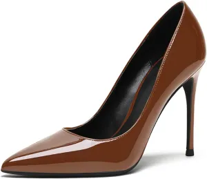 Eldof Womens Pointed Toe Pumps High Heel Stilettos Classic Slip On 4" Heels Wedding Party Office Pumps for Women