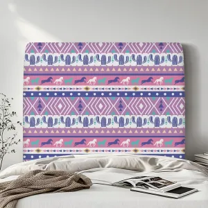 Ethnic Triba Headboard Cover Twin Stretchable Bed Headboard Cover for Bedroom Geometry Headboard Slip Cover Twin Size Easy to Clean Dustproof Headboard Cover Elastic Bed Headboard Protector