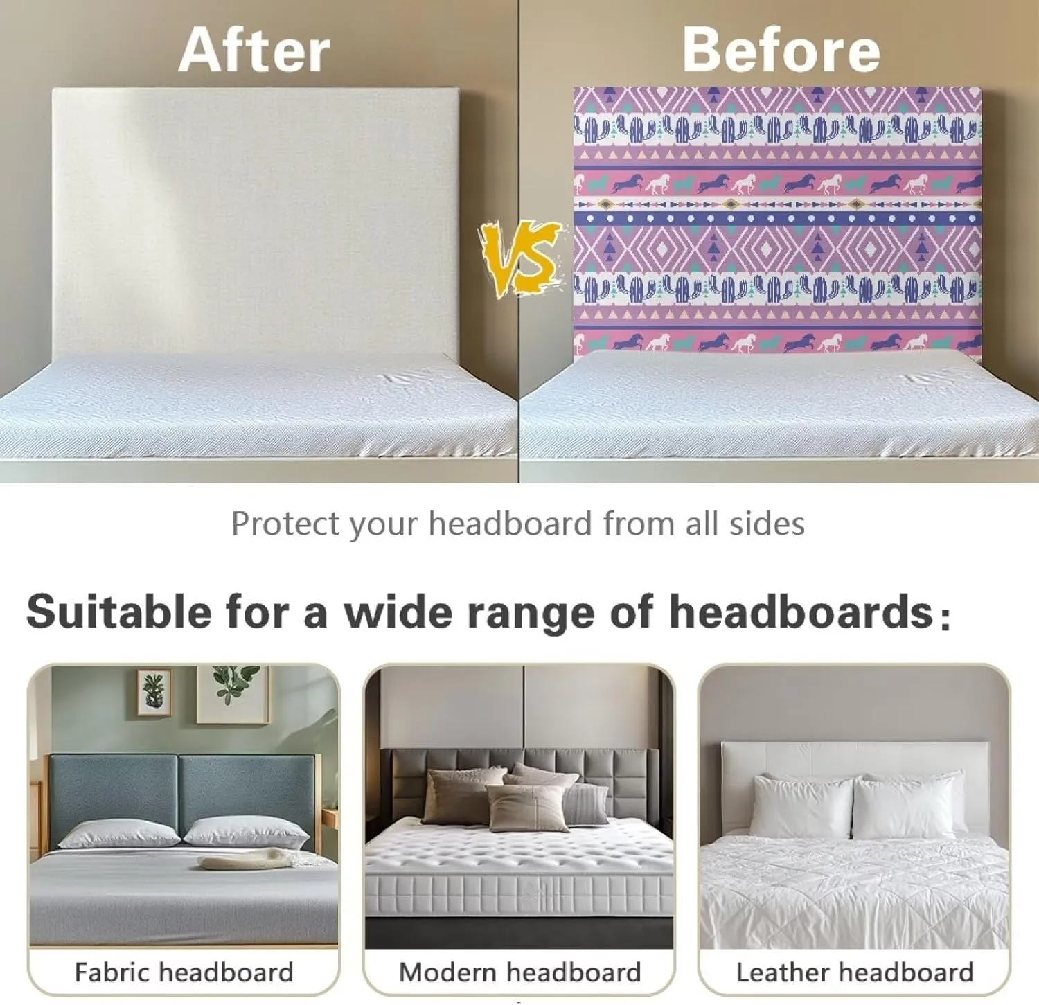 Ethnic Triba Headboard Cover Twin Stretchable Bed Headboard Cover for Bedroom Geometry Headboard Slip Cover Twin Size Easy to Clean Dustproof Headboard Cover Elastic Bed Headboard Protector
