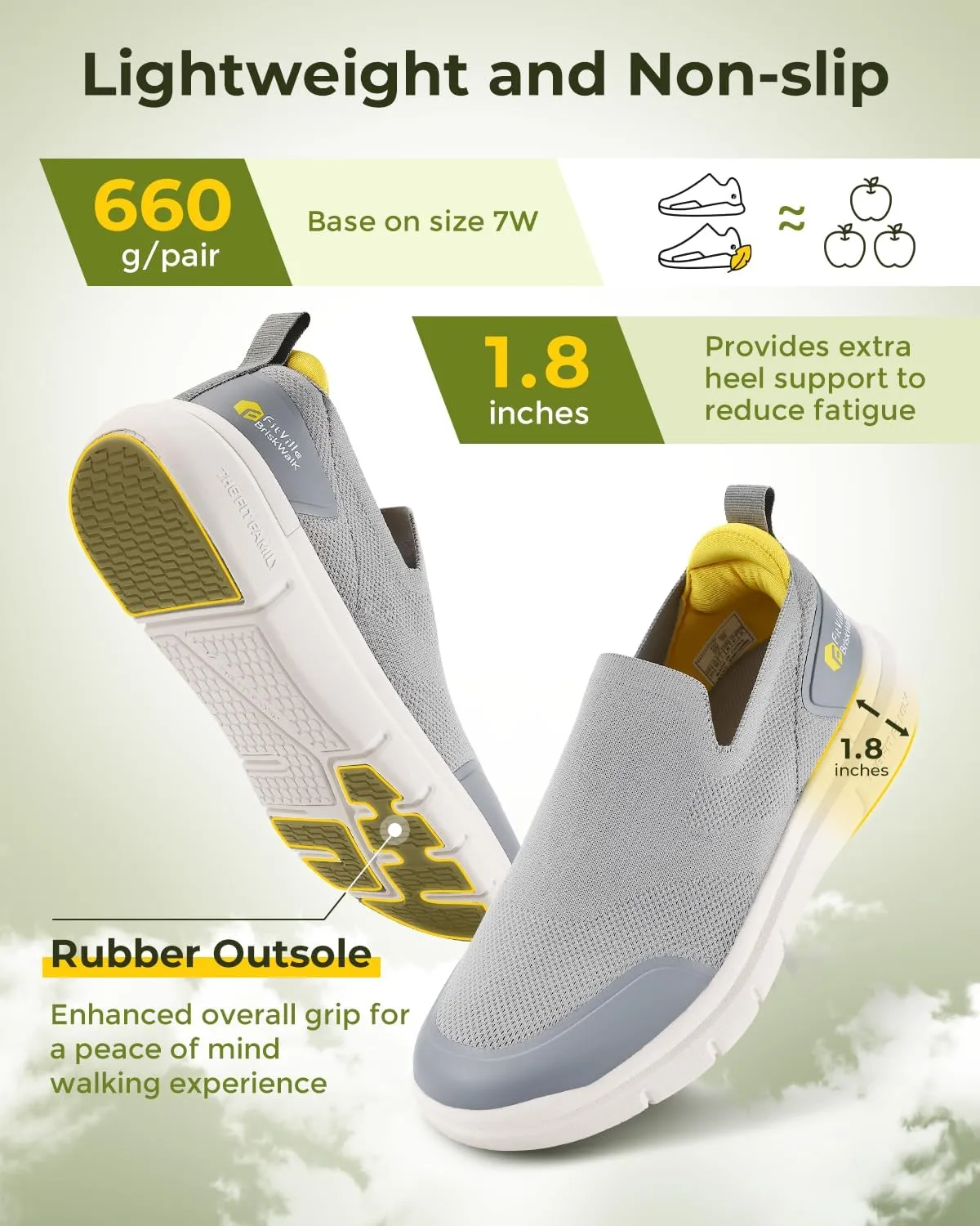 FitVille Plantar Fasciitis Shoes for Men Extra Wide Orthopedic Shoes for Foot Pain Relief - BriskWalk