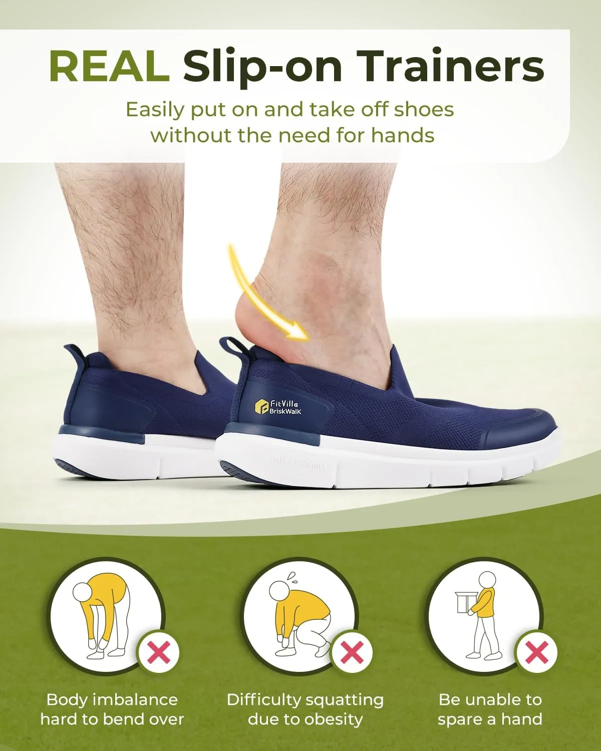 FitVille Plantar Fasciitis Shoes for Men Extra Wide Orthopedic Shoes for Foot Pain Relief - BriskWalk
