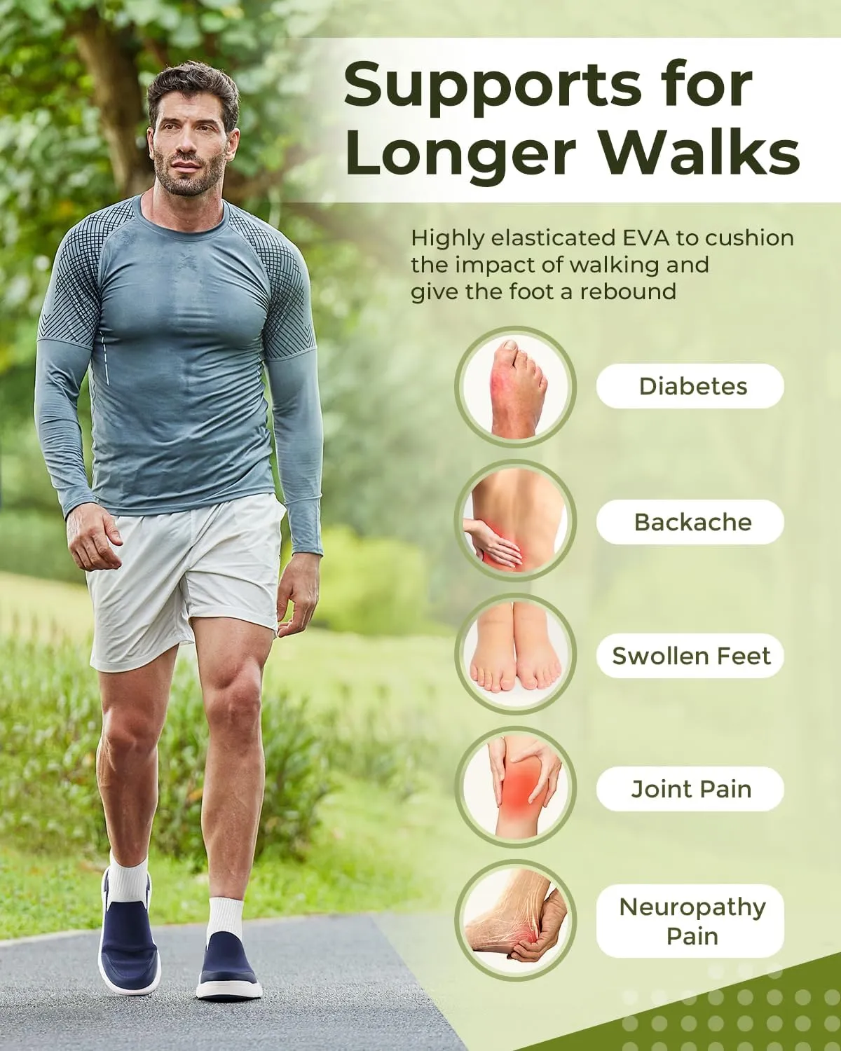 FitVille Plantar Fasciitis Shoes for Men Extra Wide Orthopedic Shoes for Foot Pain Relief - BriskWalk