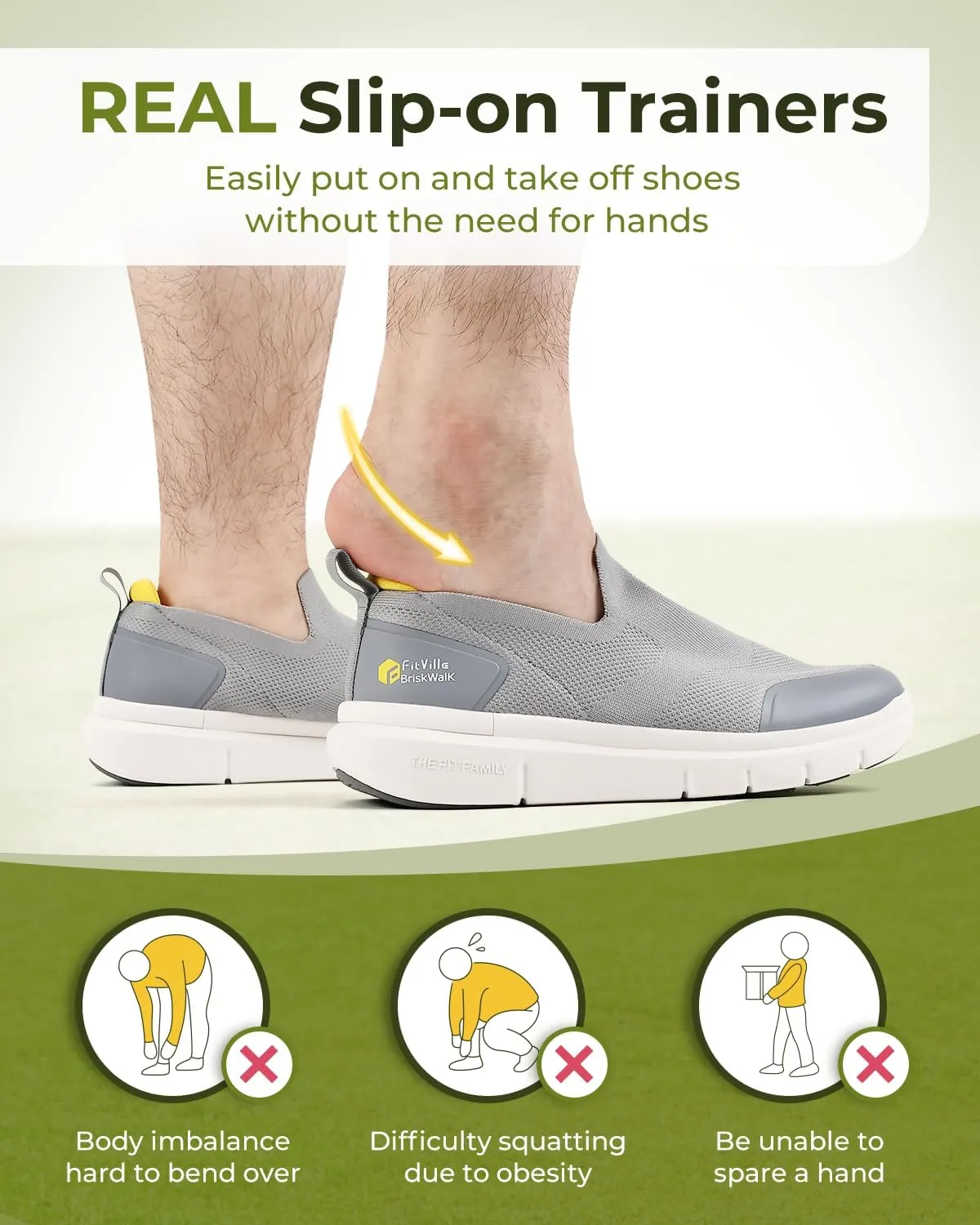 FitVille Plantar Fasciitis Shoes for Men Extra Wide Orthopedic Shoes for Foot Pain Relief - BriskWalk