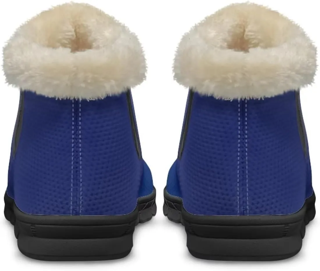 Flag Pattern Snow Boots Winter Shoes for Women Ankle Booties Warm Flannel Lining Slip on Anti-Slip Boots