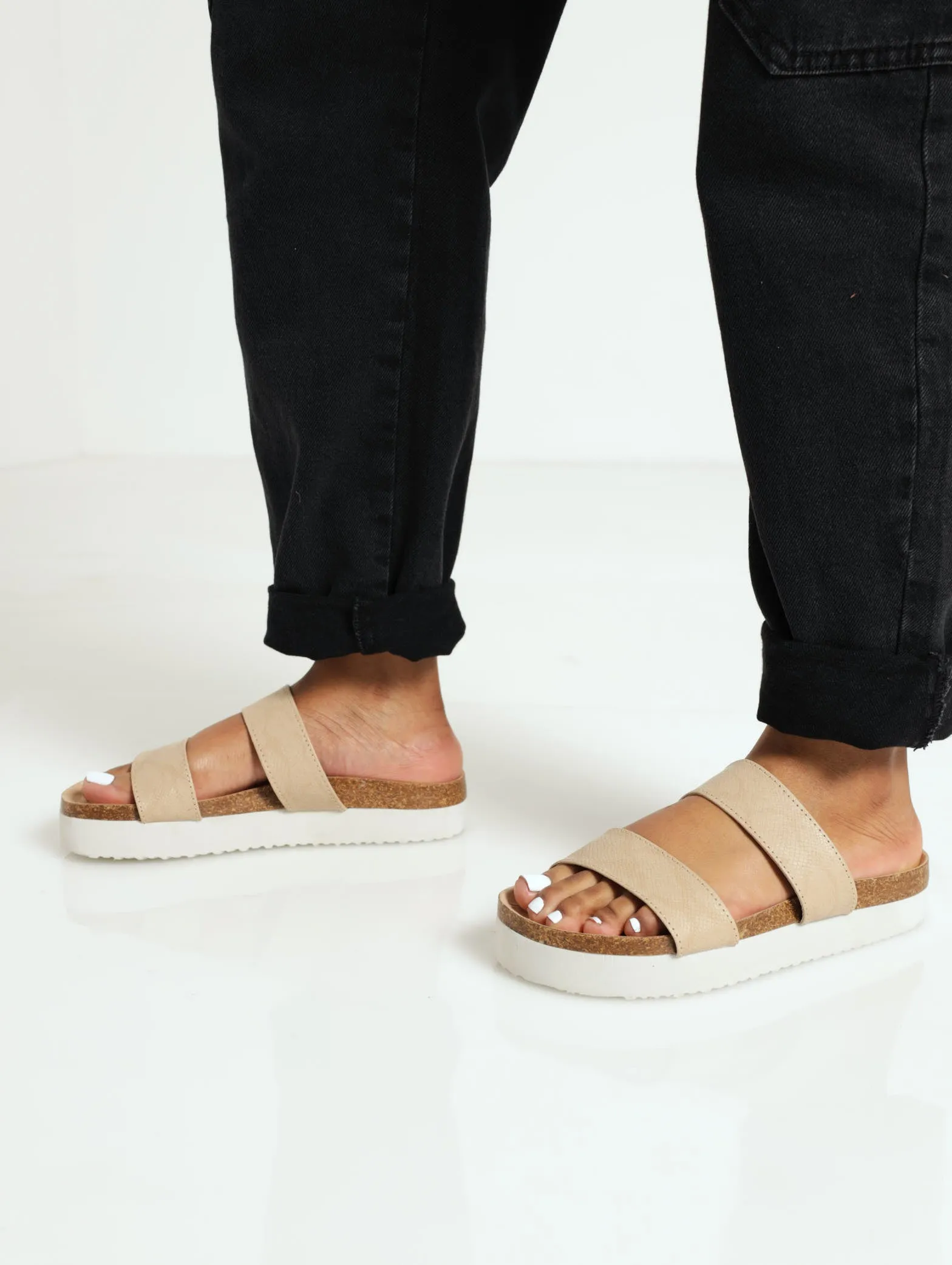 Flatform Double Strap Pushin Sandal