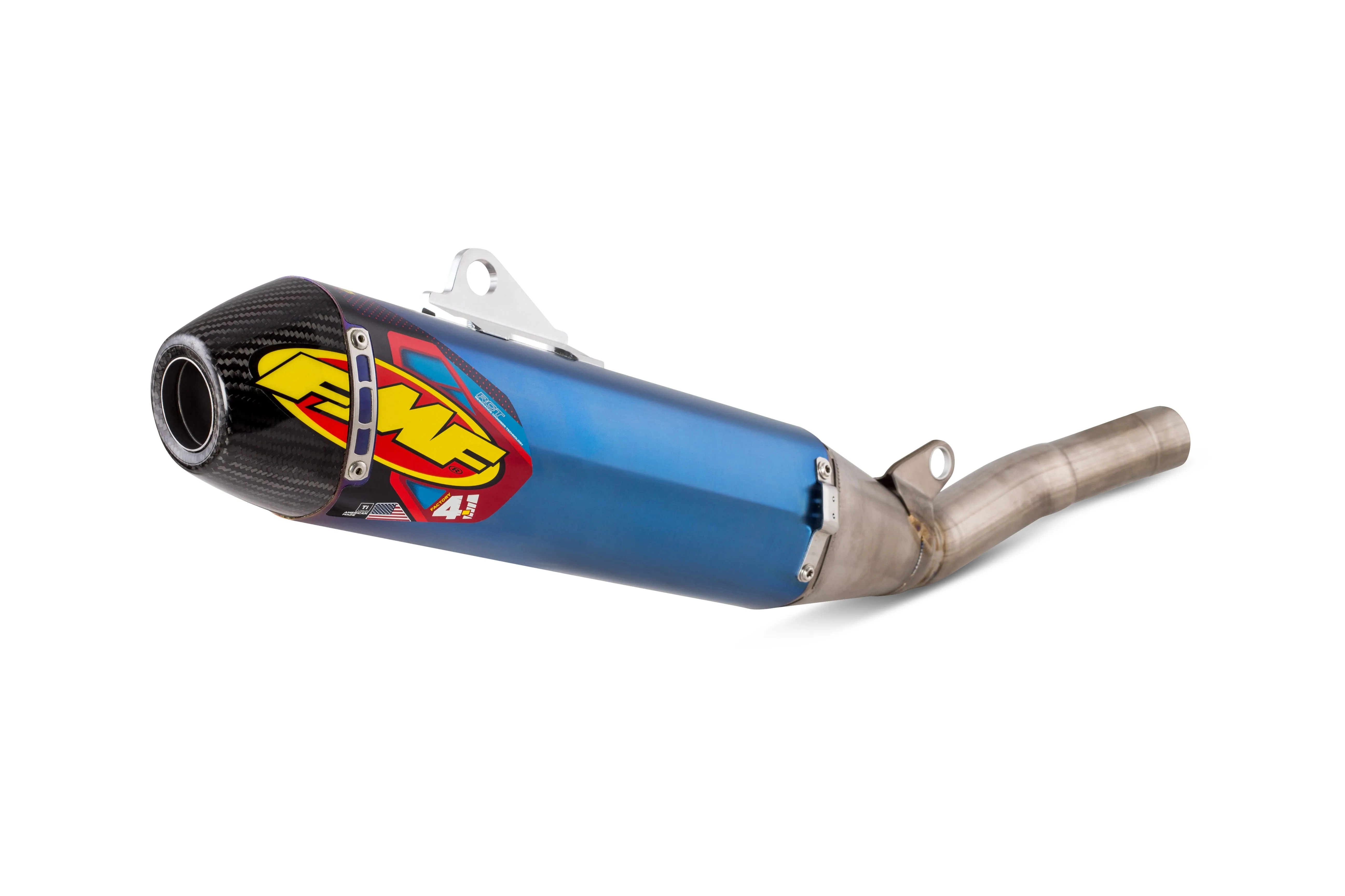 FMF Racing Factory 4.1 RCT Slip-On - Blue Titanium Muffler - Carbon End Cap 044455