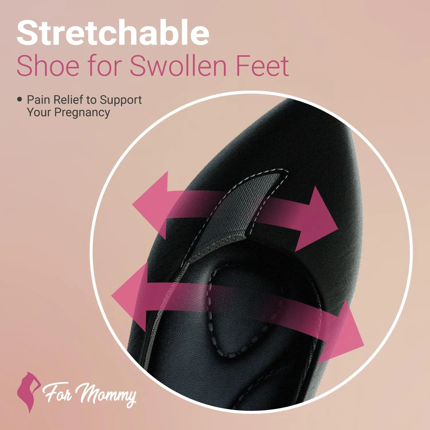 for Mommy Pregnancy Shoes for Swollen Feet – Stretchable with Patented Design, Providing Comfort and Style for Pregnant Women – Wide, Non-Slip Shoes