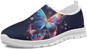 Forchrinse Blue Dolphin Tie Dye Mens Womens Walking Shoes Slip on Loafer Shoes Travel Causal Sport Sneakers Lightweight