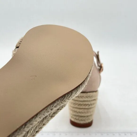 FOWT Nude Espadrille Ankle Straps Buckle Wedge Open Toe Platform Daily Sandals