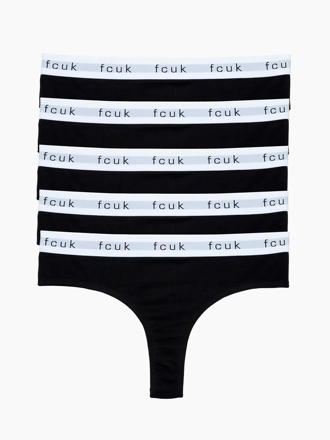 French Connection Cotton Thongs For Women – Pack of 5, 7 Ladies Thongs – Soft, Stretchable, and Comfortable
