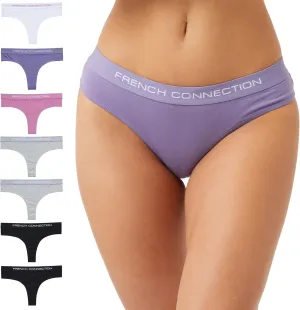 French Connection Cotton Thongs For Women – Pack of 5, 7 Ladies Thongs – Soft, Stretchable, and Comfortable