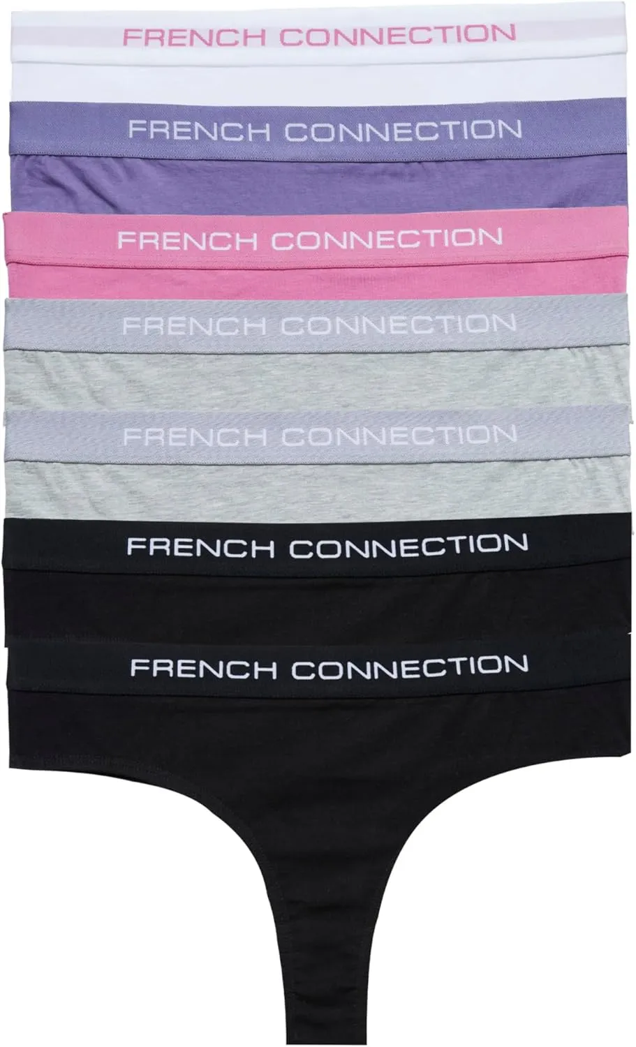French Connection Cotton Thongs For Women – Pack of 5, 7 Ladies Thongs – Soft, Stretchable, and Comfortable