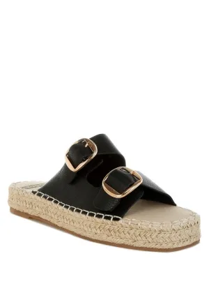 Genuine Leather Espadrilles