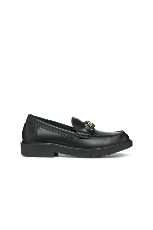 Geox Kadın Siyah Spherica EC1 C Deri Maskülen Loafer