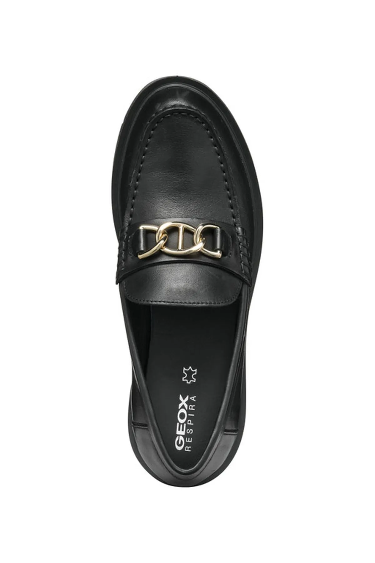Geox Kadın Siyah Spherica EC1 C Deri Maskülen Loafer