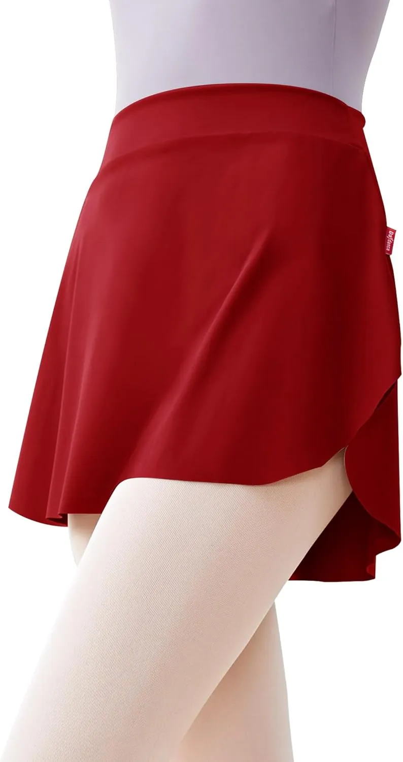 Girls Women Ballet Skirts, Side Slit Dance Skirts, Pull On Elastic Waist Dance Skirt for Ballerina