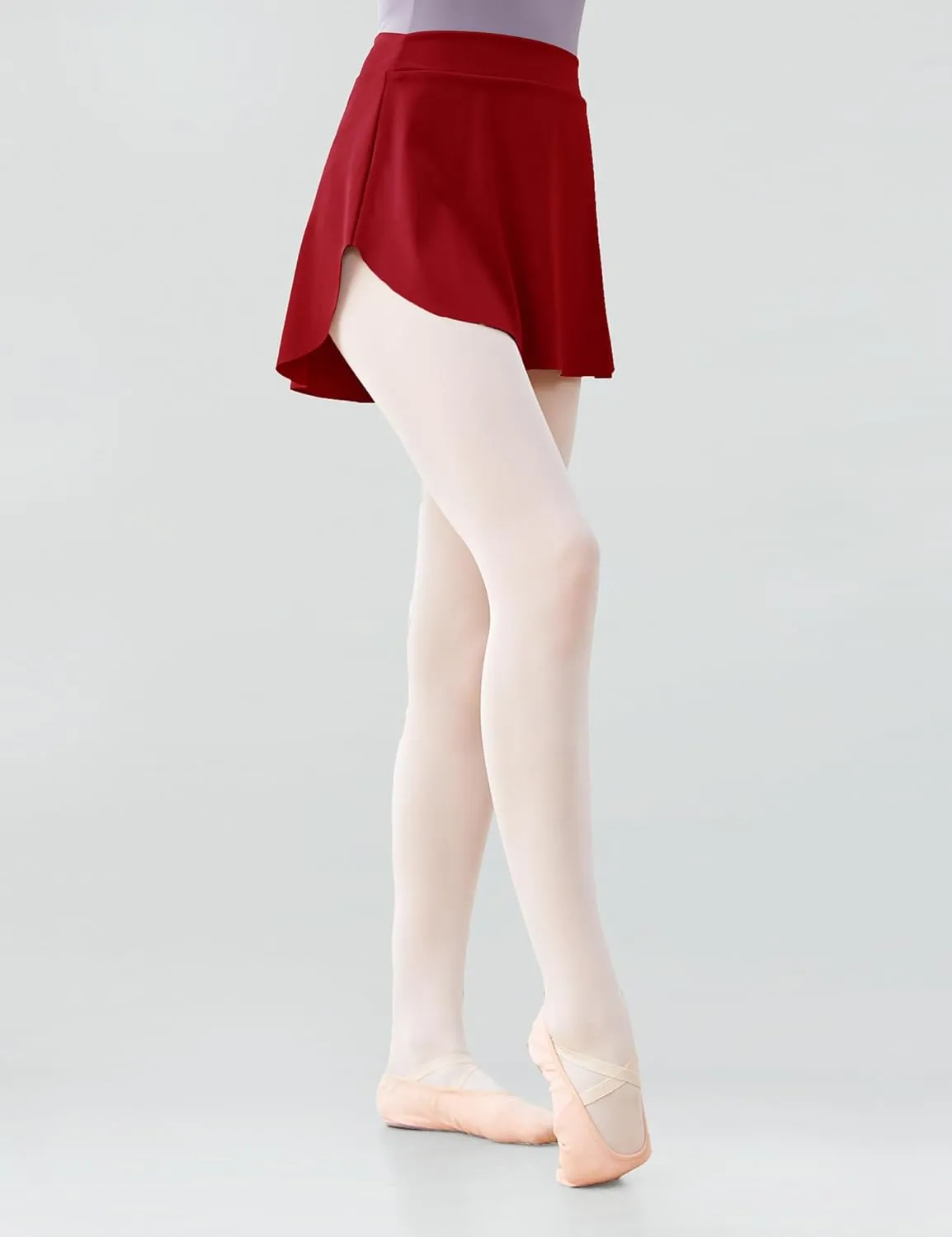 Girls Women Ballet Skirts, Side Slit Dance Skirts, Pull On Elastic Waist Dance Skirt for Ballerina