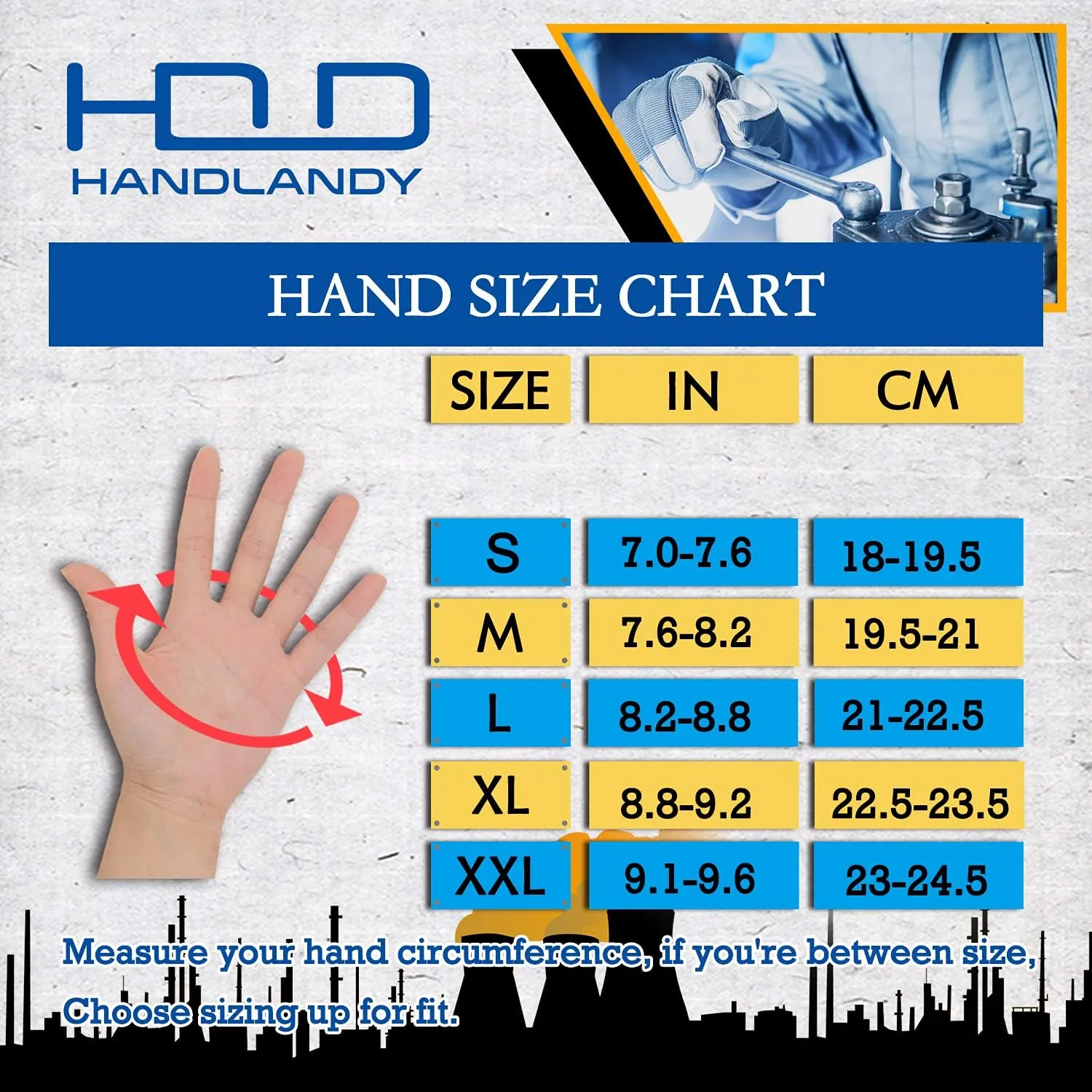 HANDLANDY Men Leather Gardening Gloves, Utility Work Gloves for Mechanics, Construction, Driver, Dexterity Breathable Design