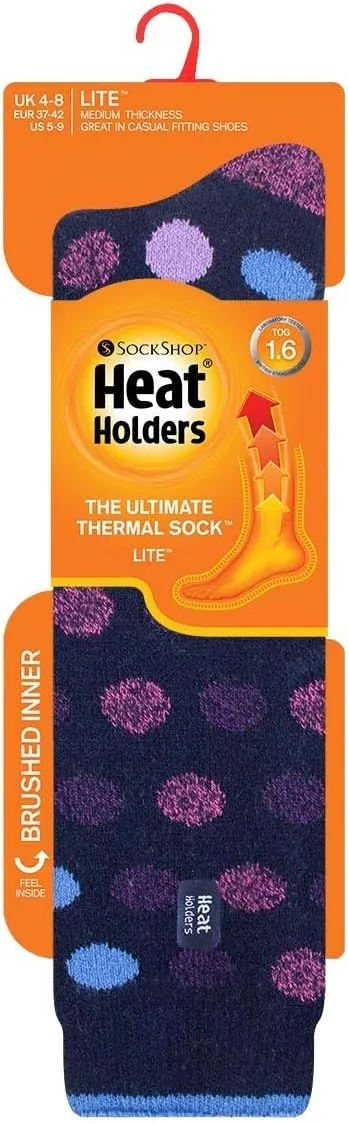Heat Holders - Ladies Thin Extra Long Knee High Patterned Winter Thermal Socks